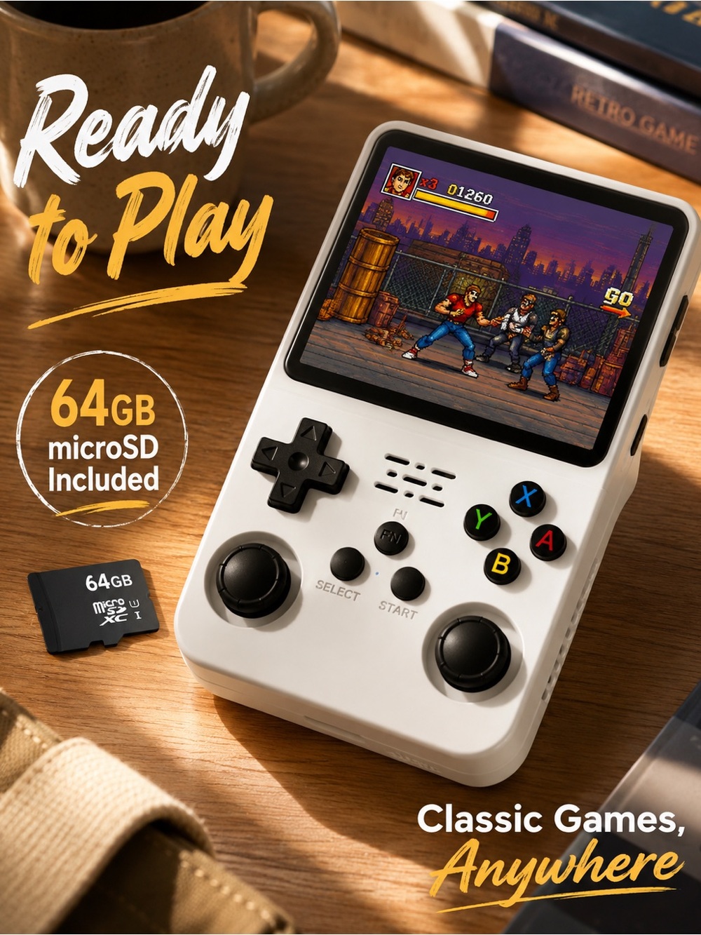 Handheld R36S Retro Gaming Console - White - Picture 6 of 12
